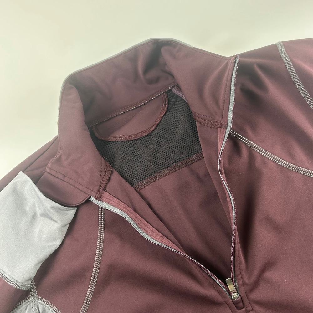 Ariat WMNS M TEK 1/4 Cold Weather Zip Equestrian Performance Top Burgundy Grey